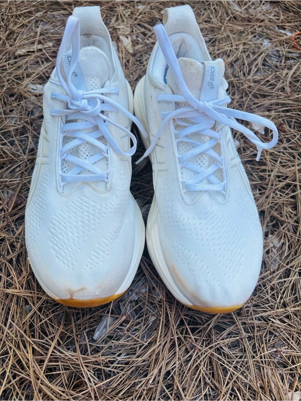 Asics Gel Nimbus 25 Women’s All-White Knit PureGEL Running Sneakers size 12 - Picture 3 of 15